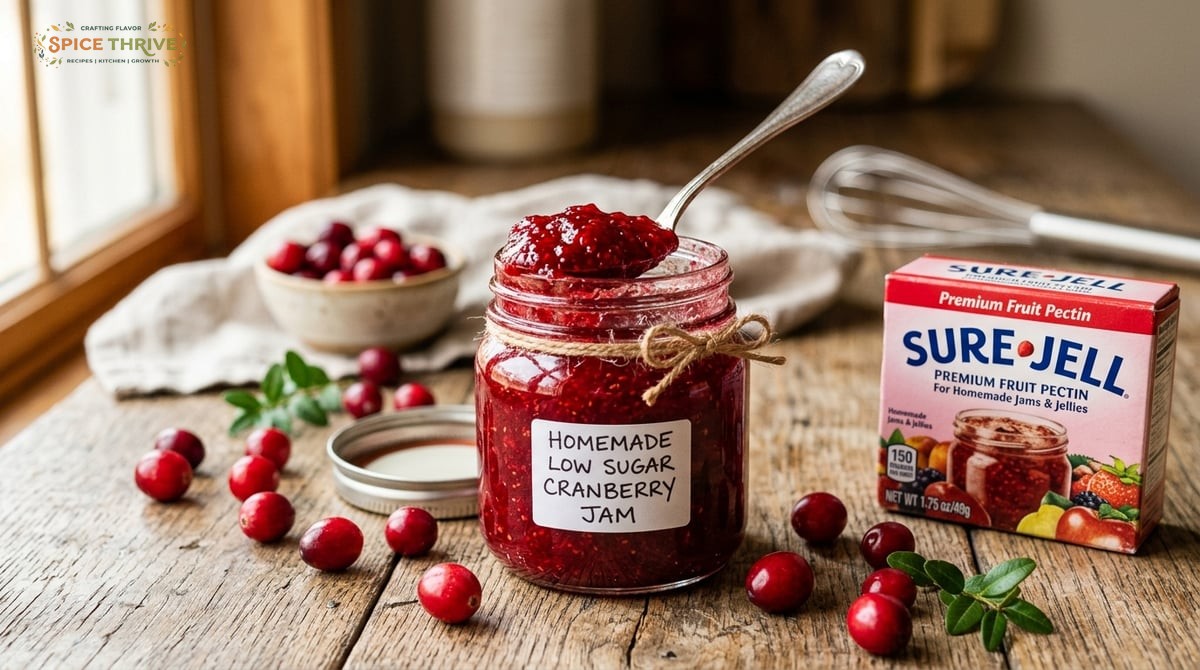 Low Sugar Cranberry Jam Recipe with Sure Jell Pectin: Bursting with Bright, Tart Flavor