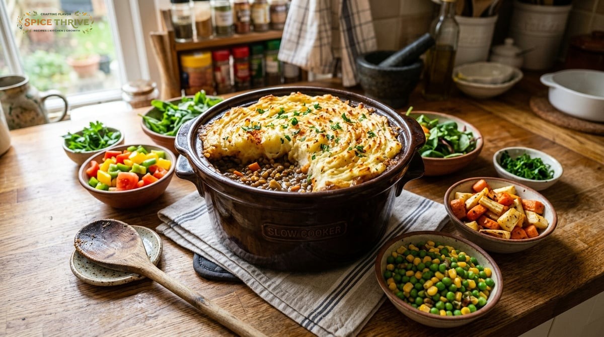 Cozy Crockpot Vegan Gluten Free Shepherd’s Pie Recipe